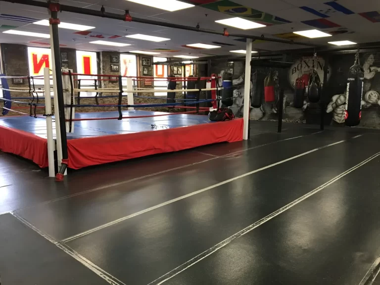 Professional boxing ring and training area inside Bloor Street Fitness & Boxing Toronto